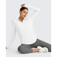thumbnail image 5 of G4Free Lightbreeze Womens UPF 50+ Sun Shirts with Hoodie Long Sleeve Workout Tops Half Zip Rash Guard Hiking Fishing, 5 of 7