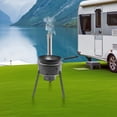 thumbnail image 4 of 3-Wok Ring Wood Burning Stove, Carbon Black Steel Welded Freestanding Outdoor Stove, Portable Firewood Stove for Backyard Camping Picnic, 4 of 11