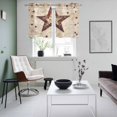 thumbnail image 4 of Texas Star Western Kitchen Curtains Small Short 39 Inch Length, Stars Country Retro Grommet Top Bedroom Living Room Curtains, Light Filtering Cafe Curtain Drapes 2 Panels Set 55''x39'', 4 of 9