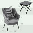 thumbnail image 3 of HOMCOM Lazy Chair and Ottoman with Side Pockets, Accent Chair, Gray, 3 of 8