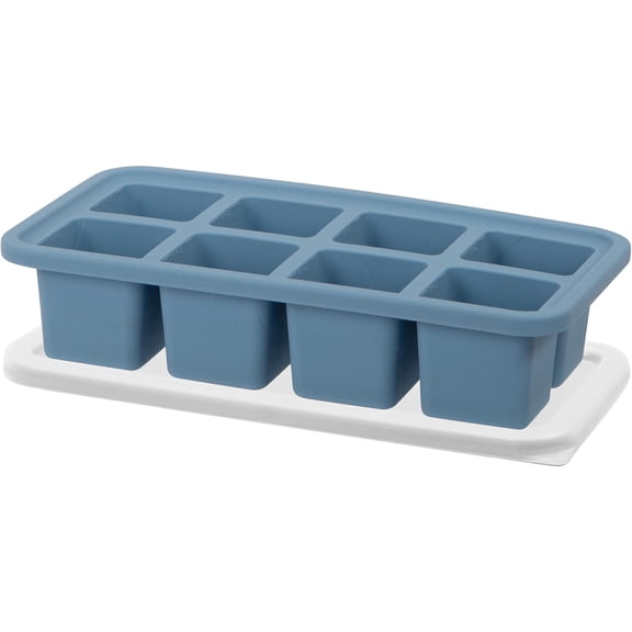 Silicone Freezer Trays with Lid - Freezer Molds for Food, Ice Cube Tray, Food Prep Containers, Freezer Storage Containers, for Soup, Smoothie Cubes, Broth, Leftovers - 1/4 Cup