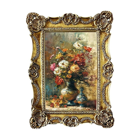 GUOOL Vintage Picture Frame 4x6 Antique Photo Gallery Art for Tabletop Office Wall