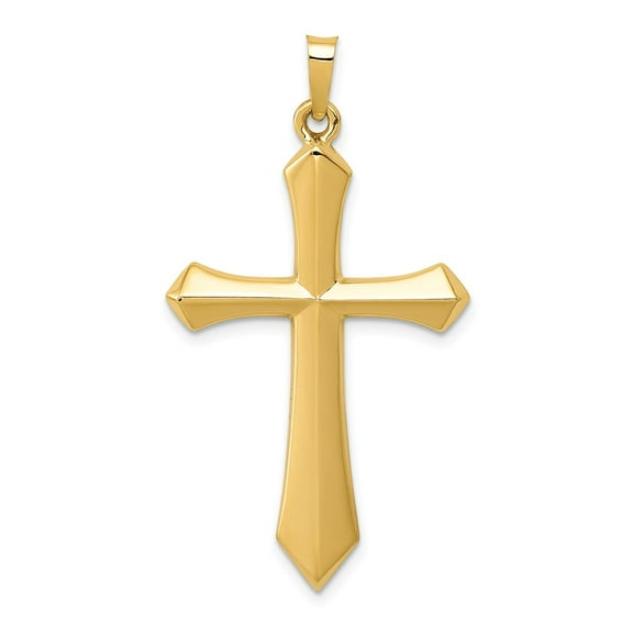 14k Yellow Gold Polished Passion Cross Pendant Charm