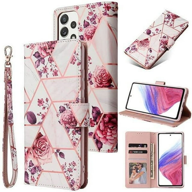 Supershield Samsung Galaxy S22 Plus 5G Wallet Case Marvel Leather Card Holder Flip Protective Shockproof Magnetic Cover - Pink