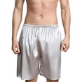 thumbnail image 2 of WPPGONE Pajama Shorts Men Knee Length Loose Fit Plus Size Straight Lightweight Elastic Waisted Pull On Comfortable Ice Silk Bottoms Lounge Homewear Sleep Shorts, M-5XL, 2 of 8
