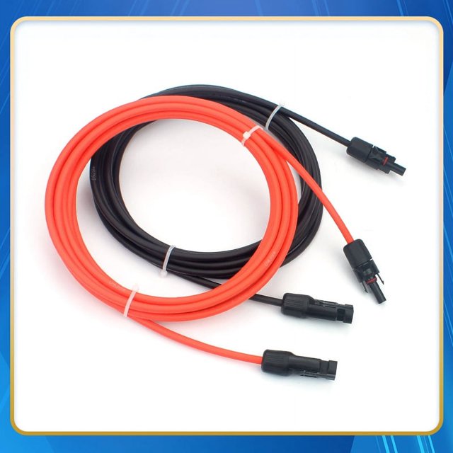 Jinsinto Solar Panel Extension Cable with MC4 Connector, Red + Black Pair, 10AWG 6 Meters