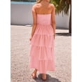 thumbnail image 6 of Women'S Summer Boho Strapless Maxi Dress Casual Sleeveless Off Shoulder Beach Long Sundress Pink XL, 6 of 9