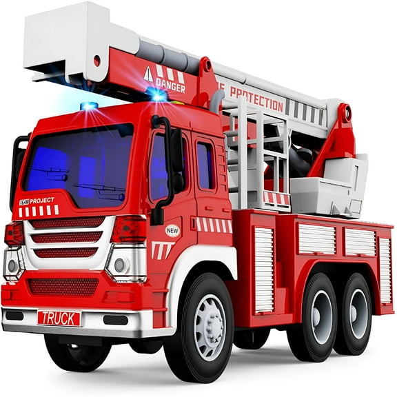 BESTSKYFire Engine Toy,Fire Truck Toy,Inertial Cars,Emergency Rescue Truck with Lights and Sounds,Educational Toy Gifts for 3-6 Years Old Boys & Girls
