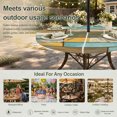 thumbnail image 6 of Round Outdoor Tablecloth with Umbrella Hole and Zipper, Brown Blue Vintage Tablecloth with Elastic Waterproof, Retro Farmhouse Elegant Pastoral Patio Table Covers for 31" - 35" Picnic Pool Tables, 6 of 9