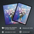 thumbnail image 2 of White Daisy Bouquet in Glass Vase Abstract Oil Painting Pastel Colour Purple Blue Wildflower Blooms Large Wall Art Poster Print Thick Paper 18X24 Inch, 2 of 5