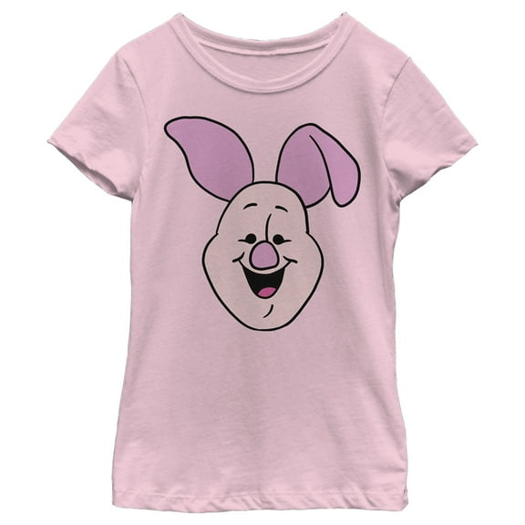 Girl's Winnie the Pooh Piglet Big Face  Graphic Tee Light Pink Small