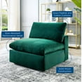 thumbnail image 4 of Sofa Middle Chair, Velvet, Green, Modern Contemporary Urban Design, Living Lounge Room Hotel Lobby Hospitality, 4 of 8