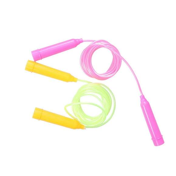 EeaseMX 2 cuerdas de saltar de PVC para niños, equipo de ejercicio con asas de plástico, para niños de preescolar y primaria (color aleatorio).