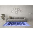 thumbnail image 3 of Ahgly Company Machine Washable Indoor Square Oriental Blue Industrial Area Rugs, 7' Square, 3 of 4