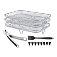 thumbnail image 1 of Siruishop 3Pcs Air Fryer Racks Layered Multi Layer Nonstick Stackable Fryer Grill Tray rectangle, 1 of 8
