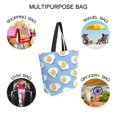 thumbnail image 7 of FORMRS Womens Canvas Tote Bag with Zipper Inner Pocket Shoulder Handbag, Playful Fried Eggs, 7 of 7