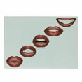thumbnail image 1 of Kiss Cutting Board, Feminine Lips with Wine Toned Lipstick Print, Decorative Tempered Glass Cutting and Serving Board, Small Size, Burgundy Vermilion, by Ambesonne, 1 of 1