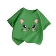 thumbnail image 1 of T-shirts pour Filles à Manches Courtes avec Animaux, T-Shirts Graphiques d'Été, T-Shirts à Col Rond, T-Shirts Verts 8-10 Ans, 1 of 4