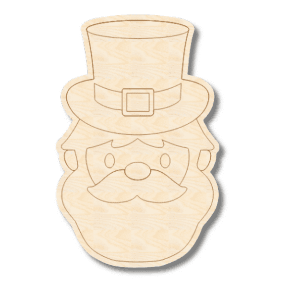 Unfinished Wood Etched Leprechaun Shape 3" / 1/8"