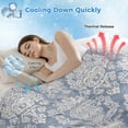 thumbnail image 3 of Blue Boho Cooling Blanket,Lightweight Breathable Summer Throw Blanket with Double Sided Cold Effect,Vintage Mexican Ethnic Floral Southwestern Picnic Blankets Bed Sheet for Hot Sleepers 60"x80", 3 of 8