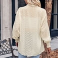 thumbnail image 5 of QUYUON Womens Lightweight Cardigan Discount Long Sleeve Oversized Cardigan for Women Polyester Knit Coat Cardigans Women Cardigan Jacket Style Q-3896 Winter Knit Sweater Outerwear Coat Beige M, 5 of 7