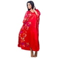 thumbnail image 2 of Up2date Fashion's Women's Caftan / Kaftan, Floral Vines Print on Charming Red, 2 of 3