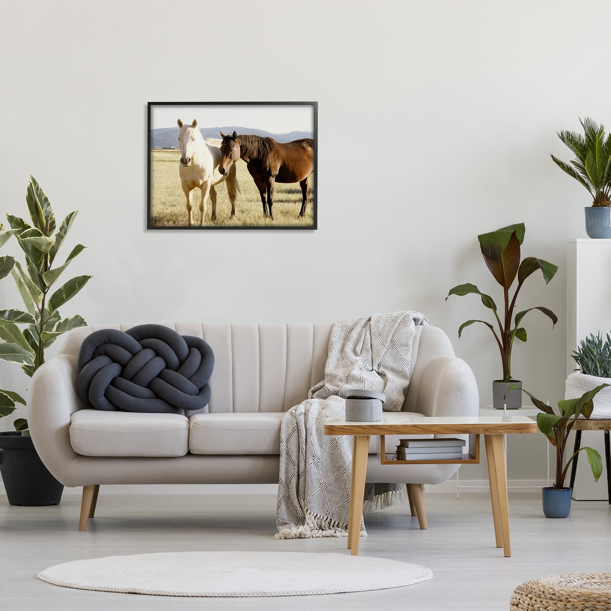 Stupell Rural Horses Animal Nature Photography Animals & Insects Photography Black Framed Art Print Wall Art