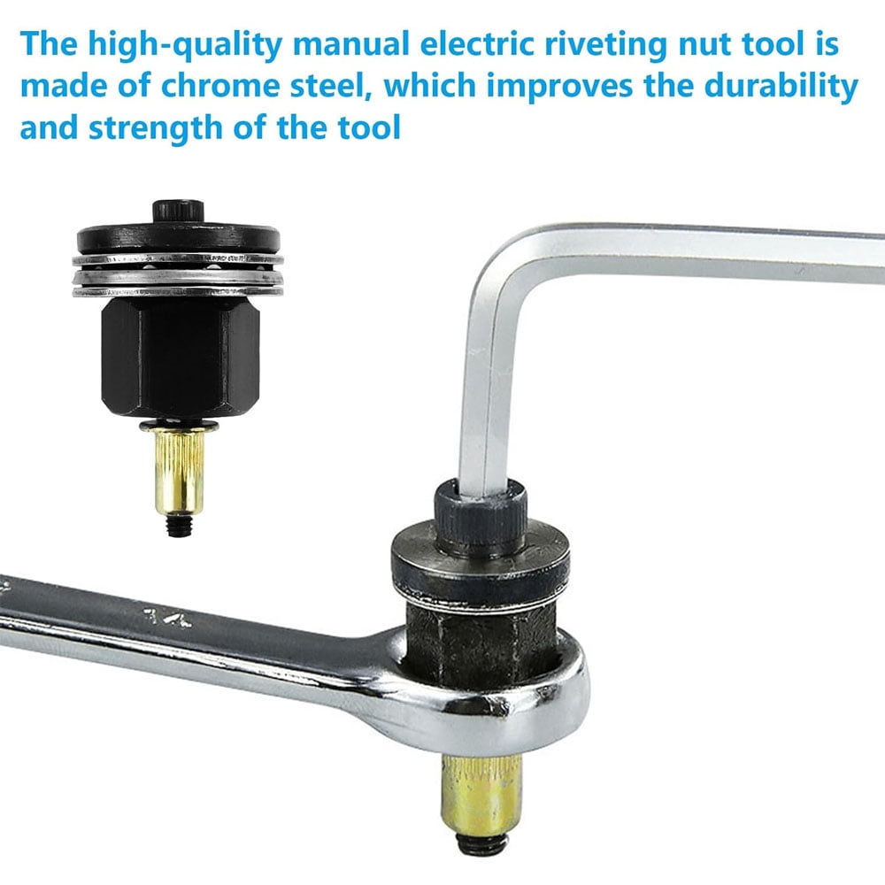 VIVIHEYDAY Durable Rivet Nut Tool, Rivnut Tools Kit with 7 PCS Mandrels, 70 PCS Rivet Nuts M3 M4 M5 M6 M8 M10 M11 M12