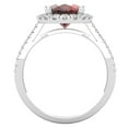 thumbnail image 3 of Dazzlingrock Collection 10X8mm Oval Garnet & Round White Diamond Halo Style Engagement Ring for Women (0.40 ctw, Color I-J, Clarity I2-I3) in 10K White Gold, Size 4.5, 3 of 6