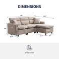 thumbnail image 2 of ZAFLY Sectional Sofa with Flexible Ottoman, U/L-Shaped Sofas and Couches, Upholstered Linen Fabric Couch for Living Room - Beige, 2 of 9