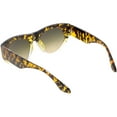 thumbnail image 4 of Women Chunky Cat Eye Sunglasses Wide Arms Round Lens 54mm (Tortoise Clear / Amber), 4 of 4