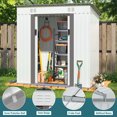 thumbnail image 6 of HOGYME 6 x 4 ft. Outdoor Storage Shed Metal Tool House with Sliding Double Doors, 2 Vents for Garden Backyard Patio, White & Gray, 6 of 15