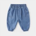 thumbnail image 2 of Hessimy Baby Boys Dress Pants Casual Chinos Button With Pockets Kids Trousers Cargo Pants For Men Cargo Pants For Men Stretch (Blue,6-12 Months), 2 of 7