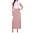 thumbnail image 2 of INSPIRE CHIC Work Pencil Skirt for Women's High Waist Pockets Slip Back Office Midi Bodycon Skirts XS Dark Pink, 2 of 6
