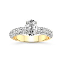 5 Carat IGI Certified Oval Shape Lab Grown Diamond Engagement Ring | 14K Yellow Gold |Casimer Side Stone Diamond Ring | FG-VS1-VS2 Quality Friendly Diamonds