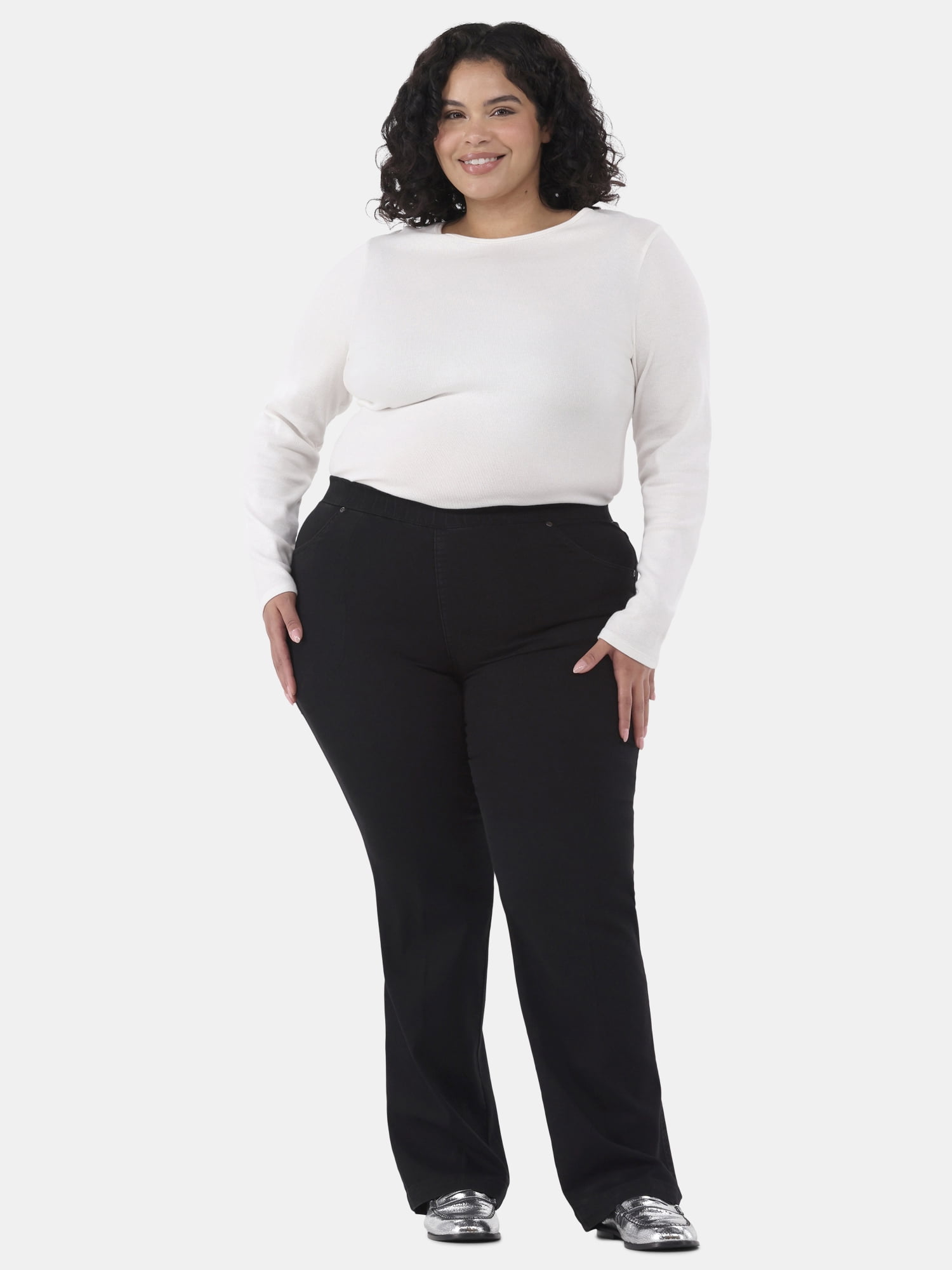 JMS Just My Size by Hanes Women's Plus Size 4 Pocket Bootcut Jeans, Single and 2-Pack