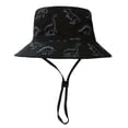 thumbnail image 4 of Krdevn Cartoon Dinosaur Print Kids Wide Brim Sun Hat Adjustable Chin Strap Beach Cap for Toddler Boys Girls, 4 of 4