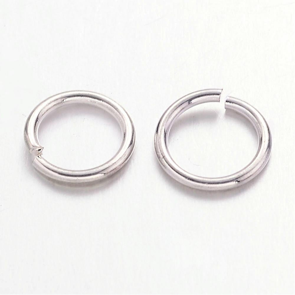 Jump Rings Open Jump Rings Brass Cadmium Free & Nickel Free & Lead Free Platinum 8x1mm 18 Gauge Inner Diameter: 6mm about 3600pcs/500g