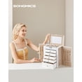 thumbnail image 3 of Caja para Joyas de 6 Niveles, Caja Joyero con 5 Cajones, Espejo, Cerradura, Superficie Blanco Nube y Forro Beige Arena, 3 of 9