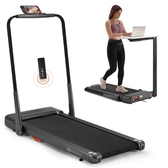 (Open Box) MARNUR 2 in 1 Folding Treadmill 2.5HP Under Desk Treadmill for Fitness with LED Display, Remote Control, Exercise Machine for Home Office, Up To 7.5MPH