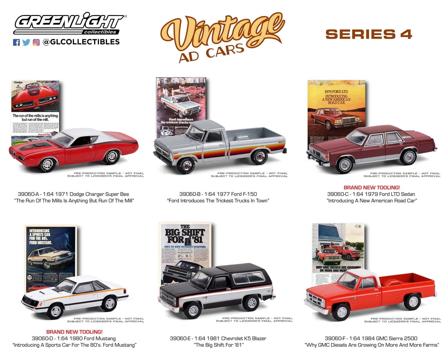 GreenLight 1:64 Vintage Ad Die-Cast Vehicles Series
