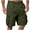 Army Green, variant on Men's Cargo Shorts with Pockets Button Flap Elastic Waist Button Fly Solid Straight Loose Bermuda for Hiking Camping Navy 3XL