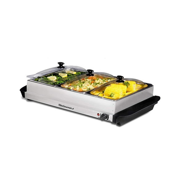 Bufetera Eléctrica ELITE CUISINE 3 divisiones acero inoxidable