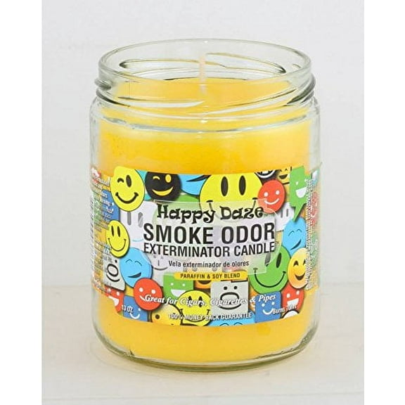 Smoke Odor Exterminator (Happy Daze, 1 13oz Jar Candles, 1, 13 oz, 13 Ounce