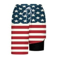 thumbnail image 6 of Men's Stripes Stars Printed Swim Trunks Independence Day Drawstrings Board Shorts USA Patriotic Bathing Suits Mid Waist Board Shorts with Lining, 6 of 6