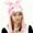 B_ Pink, variant on UTSJKR Plush Fun Animal Hats One Size Cap Polyester With Fleece Lining Unisex Plush Cartoon Animal Winter Headwear Hood Ski Hat White