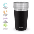 thumbnail image 2 of Set de 6 Vasos de Acero Inoxidable y Ecologicos (470 ml) negro mate, 2 of 5