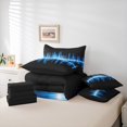 thumbnail image 6 of Homewish Geometric Stripes 7pcs Bedding Comforter Set,Gradient Lines Printed Queen Bedding Sets,Blue Black Queen Sheet Sets For Teens,Ultra Soft Home Decor Reversible, 6 of 8