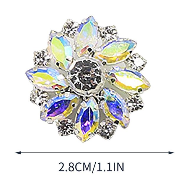 Lenago Ornament,Home Decoration Floral Rhinestone Glass Button DIY Hand Decorated Button Shirt With