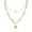 Double Layered Daisy Pendant, variant on Gold Pendant Necklace for Women 14K Gold Plated Coin Pendant Necklace Adjustable Chain Disc Round Charm Initial Statement Necklace Trendy Jewelry Gift for Her[d7208]